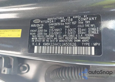 2020 Hyundai Kona Sel from USA, damaged, VIN KM8K22AA1LU450626